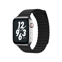 Coteetci W7 Leather Magnet Band For Apple Watch 38/40/41mm Black (WH5205-BK)