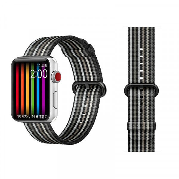 COTEetCI W30 Rainbow Nylon Band For Apple Watch 38/40/41mm Black-Grey (WH5250-BG)