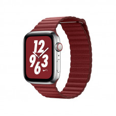 Coteetci W7 Leather Magnet Band For Apple Watch 42/44/45/49mm Red (WH5206-RD)