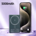 Wk Wekome Ultra-Thin Magnetic Wireless Charging Power Bank 5000mAh 15W Green (WP-30)