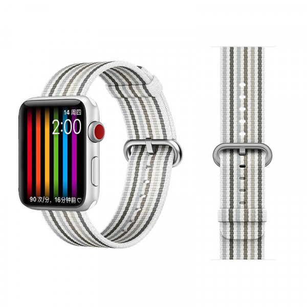 COTEetCI W30 Rainbow Nylon Band For Apple Watch 38/40/41mm White-Grey (WH5250-WG)