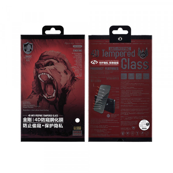 WK Design Kingkong 4D Curved Tempered Glass Privacy For iPhone 7/8 Plus Black (WTP-012-8PBK)