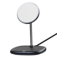 Baseus Swan Magnetic Desktop Bracket Wireless Charger Suit for iPhone 12 Black (WXSW-01)